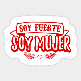 Soy Fuerte Soy Mujer - red design Sticker